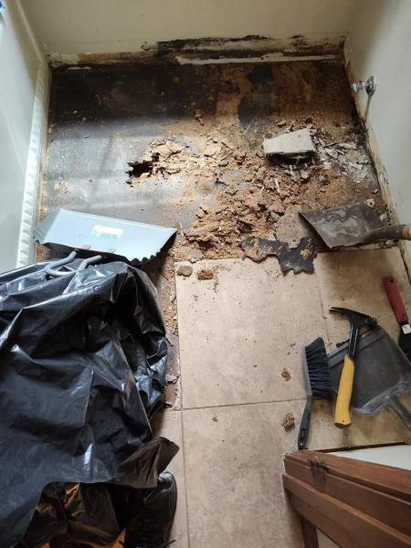 bathroom floor remodel before
