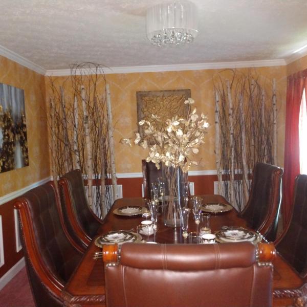 Installed wallpaper and painted room.
