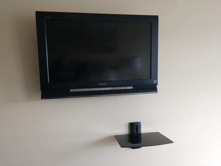 This finished project shows the tv that is mounted.
