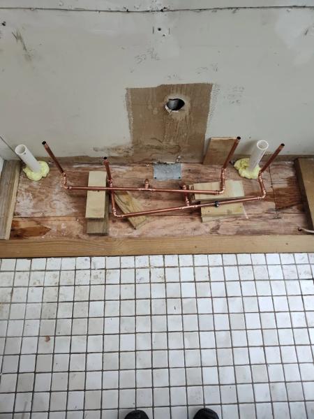 bathroom remodel during